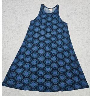 Natural Life Dress Sleeveless Tank Dress,  Floral, Green Blue Womens Sz M